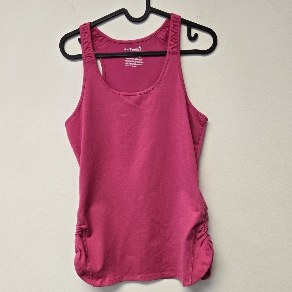 Half Moon Ruched Tank Top Pink M